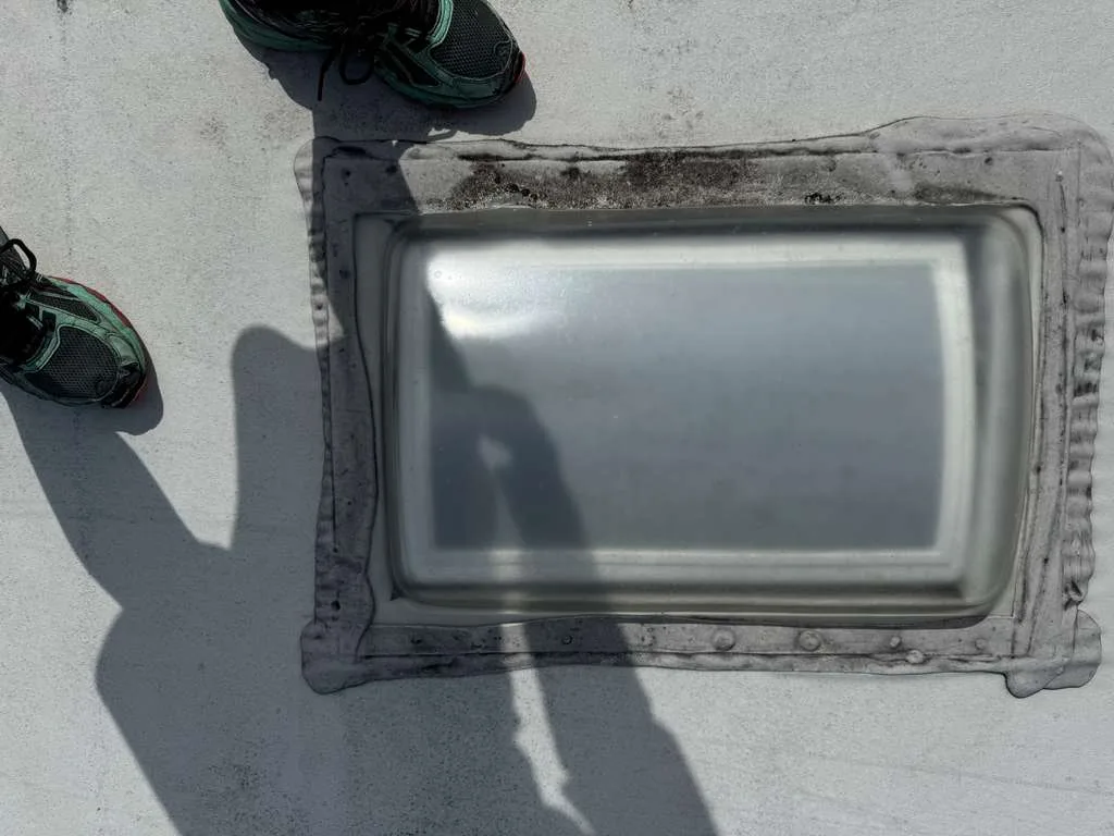 RV skylight replacement in Fort Lauderdale Florida - UV damaged polycarbonate skylight dome replacement with new Heng's dome and Dicor sealant service